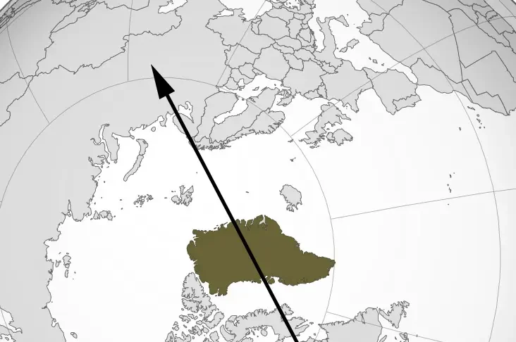 A map highlighting Greenland’s strategic location in the Arctic.