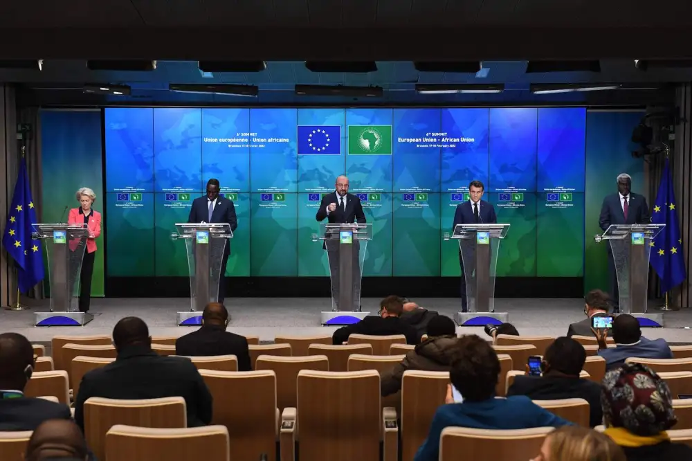 African Union leaders discussing the Continental Free Trade Agreement in Addis Ababa.