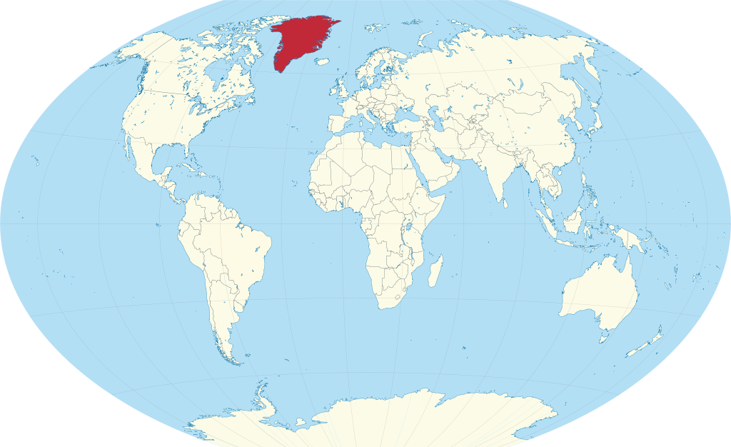 Map of Greenland highlighting its strategic location and size.