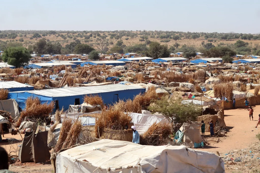 Displaced families in a refugee camp in Sudan’s Darfur region.