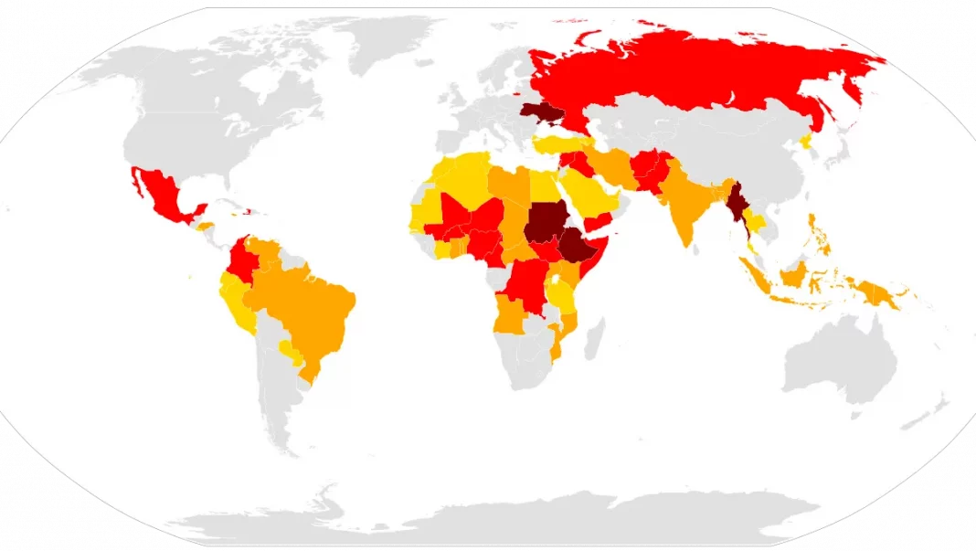 Ongoing_conflicts_around_the_world.svg A world map marked with conflict zones representing ongoing global crises.