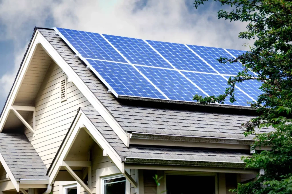 Advanced solar panels with high efficiency installed on a modern rooftop.