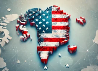 GOP Bill Proposes Renaming Greenland to “Red, White, and Blueland” Map of Greenland with an American flag overlay.