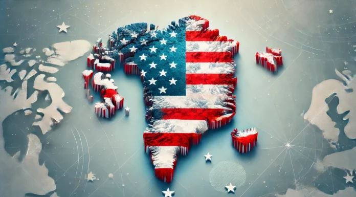 GOP Bill Proposes Renaming Greenland to “Red, White, and Blueland” Map of Greenland with an American flag overlay.