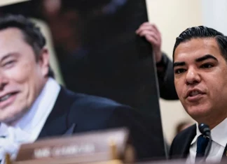 Trump DOJ Won’t Let Dem Congressman Slide for Apparent Threat Against Musk Rep. Robert Garcia speaking at a congressional hearing.