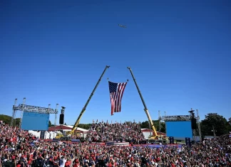 Biden’s Border EXPLODES: Trump Vows to DEPORT Millions and Seal the Border Once and For All! Trump rally crowd cheering as he announces bold border plan.